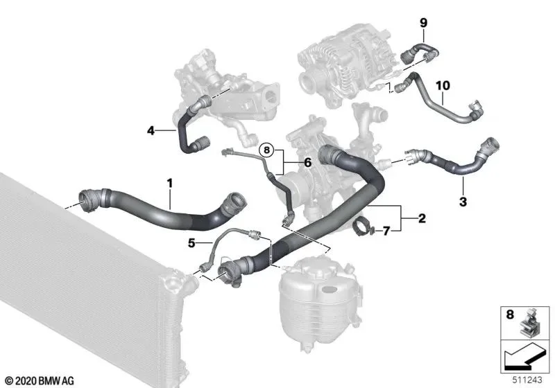 BMW G01 G02 G20 G21… Yağ Filtresi Modülü Borusu 11538473706