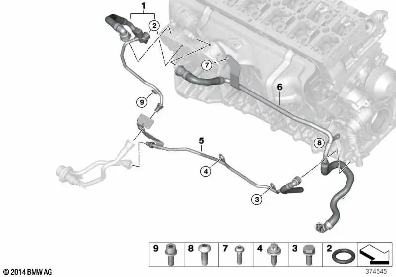 BMW F02 F10 F15 EGR Soğutma Pompası Radyatör Borusu 11538513833