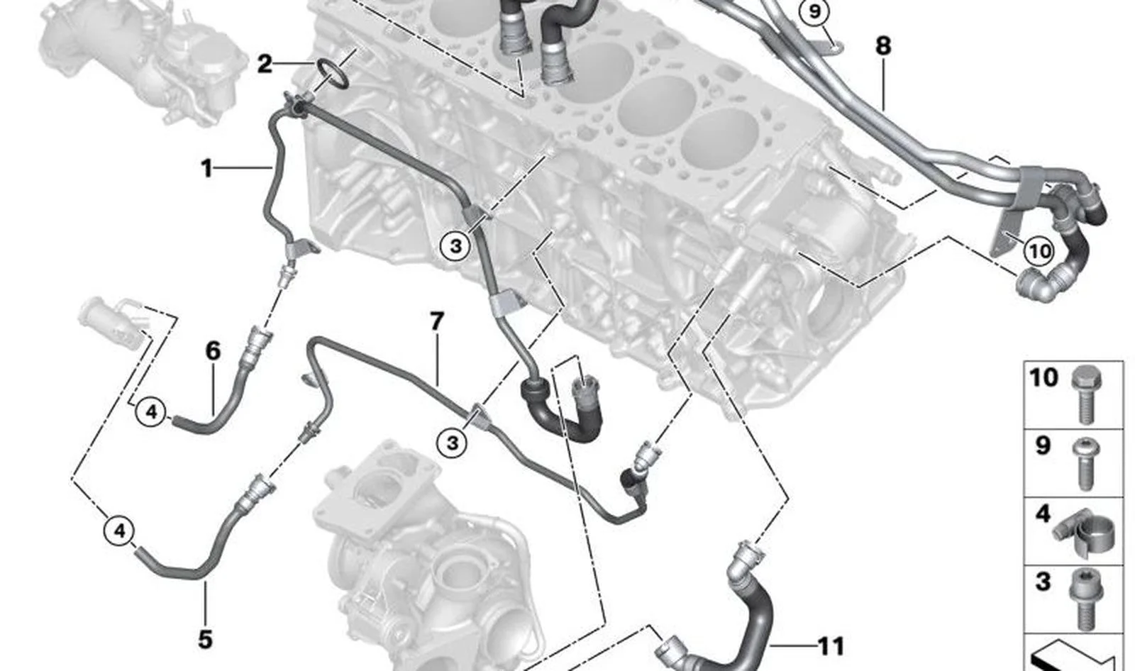 BMW G01 G02 G11 G12… Turbo Karter Bağlantı Borusu 11538571599