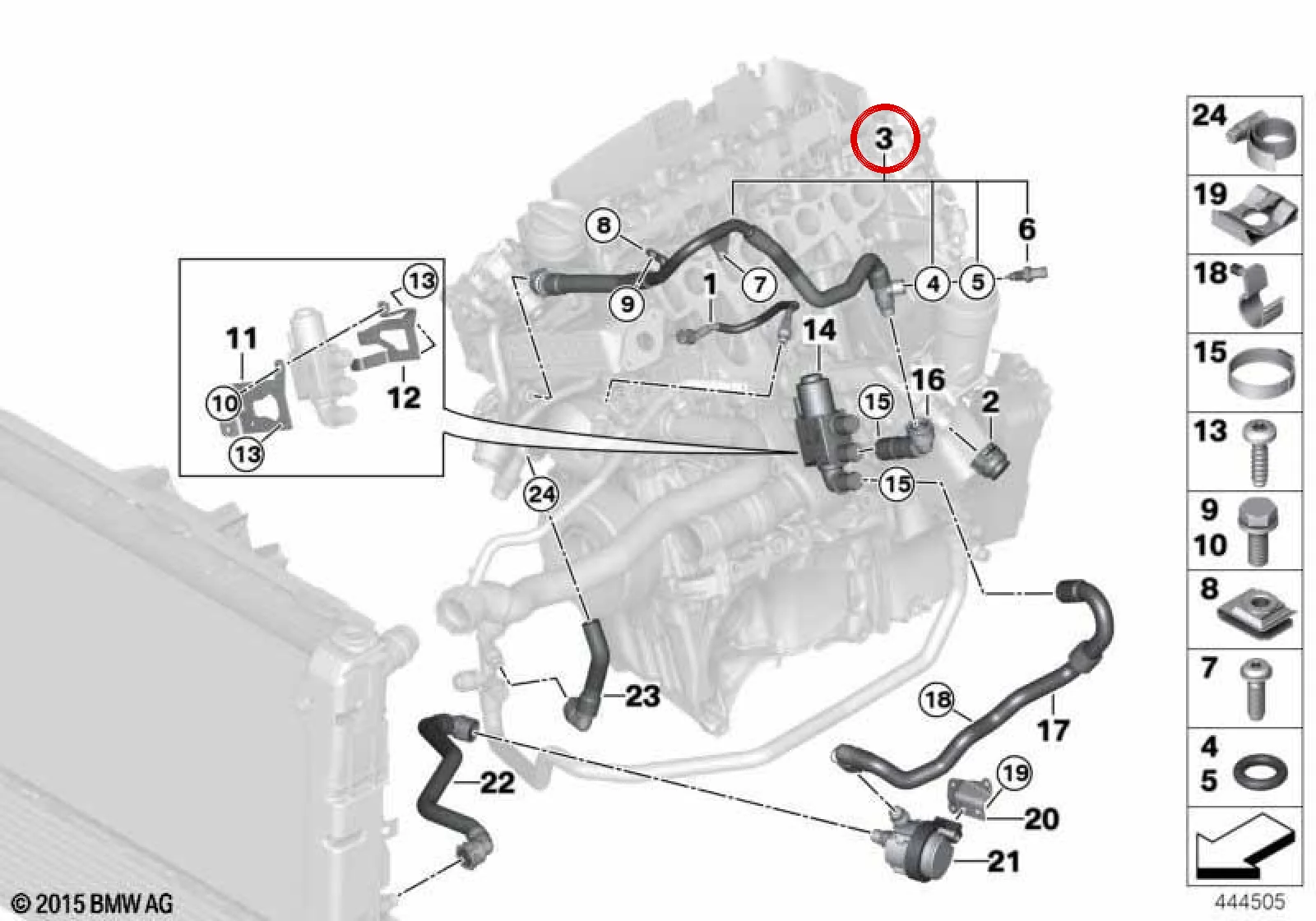 BMW F10 F11 F15 F20… EGR Soğutucu Geçiş Valfi Borusu 11538573715