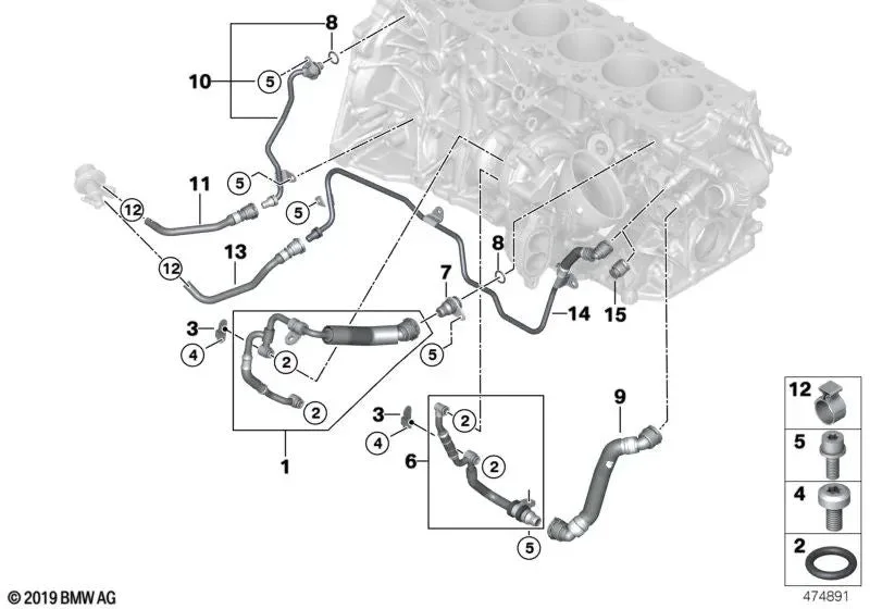 BMW G05 G06 G07 G11… Silindir Kapağı Turbo Soğutma Borusu 11538575755