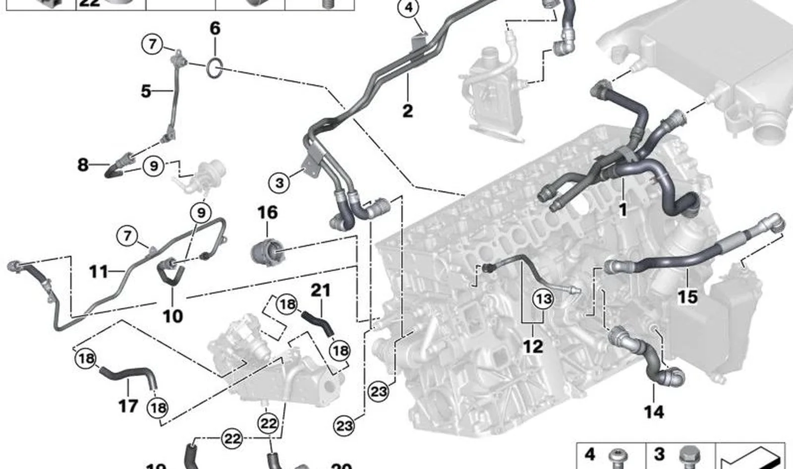 BMW G05 G06 G07 G11… EGR Soğutucu Termostat Bağlantı Borusu 11538575759