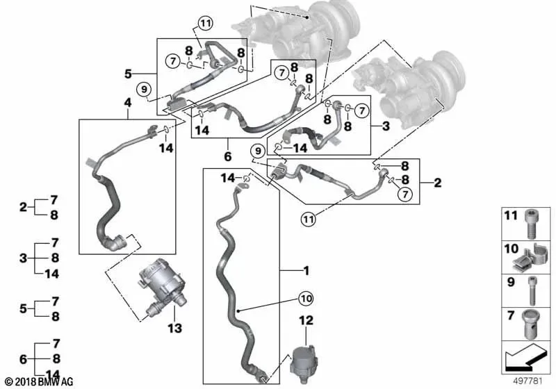 BMW G12 G16 Turbo Soğutma Dönüş Borusu 11539485761