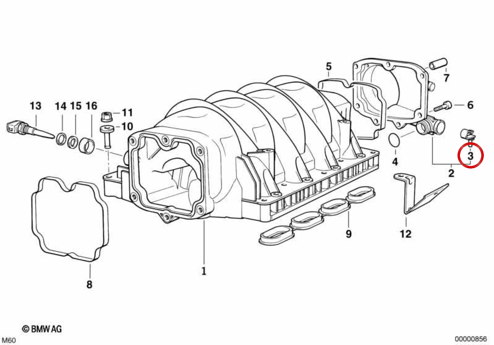 BMW E31 E38 E39 E53 Gaz Kelebeği Tutucusu 11611704805