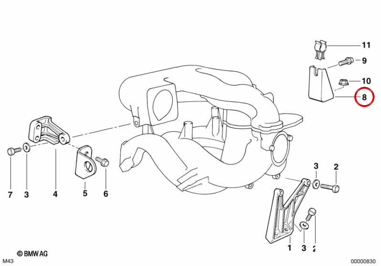BMW E34 E36 Motor Bağlantı Braketi 11611743132