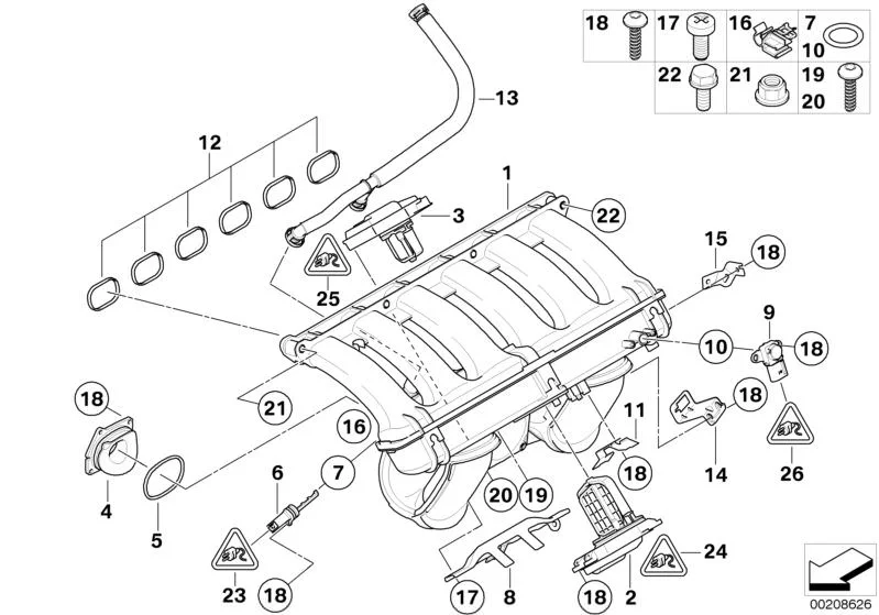 BMW E60 E61 E63 E64… Emme Manifoldu Yalıtım Parçası 11617580948