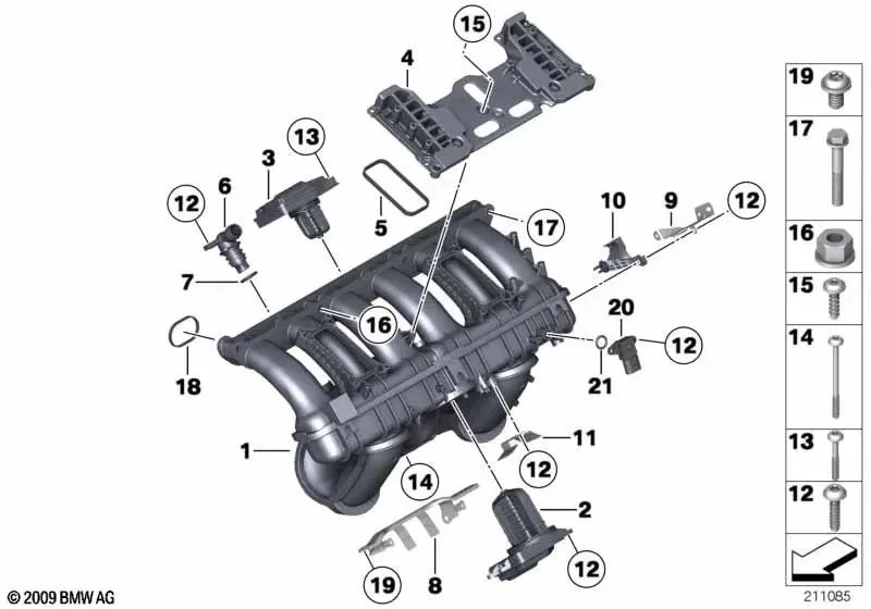 BMW F01 F02 F10 F11… Hava Emiş Borusu 11617584525