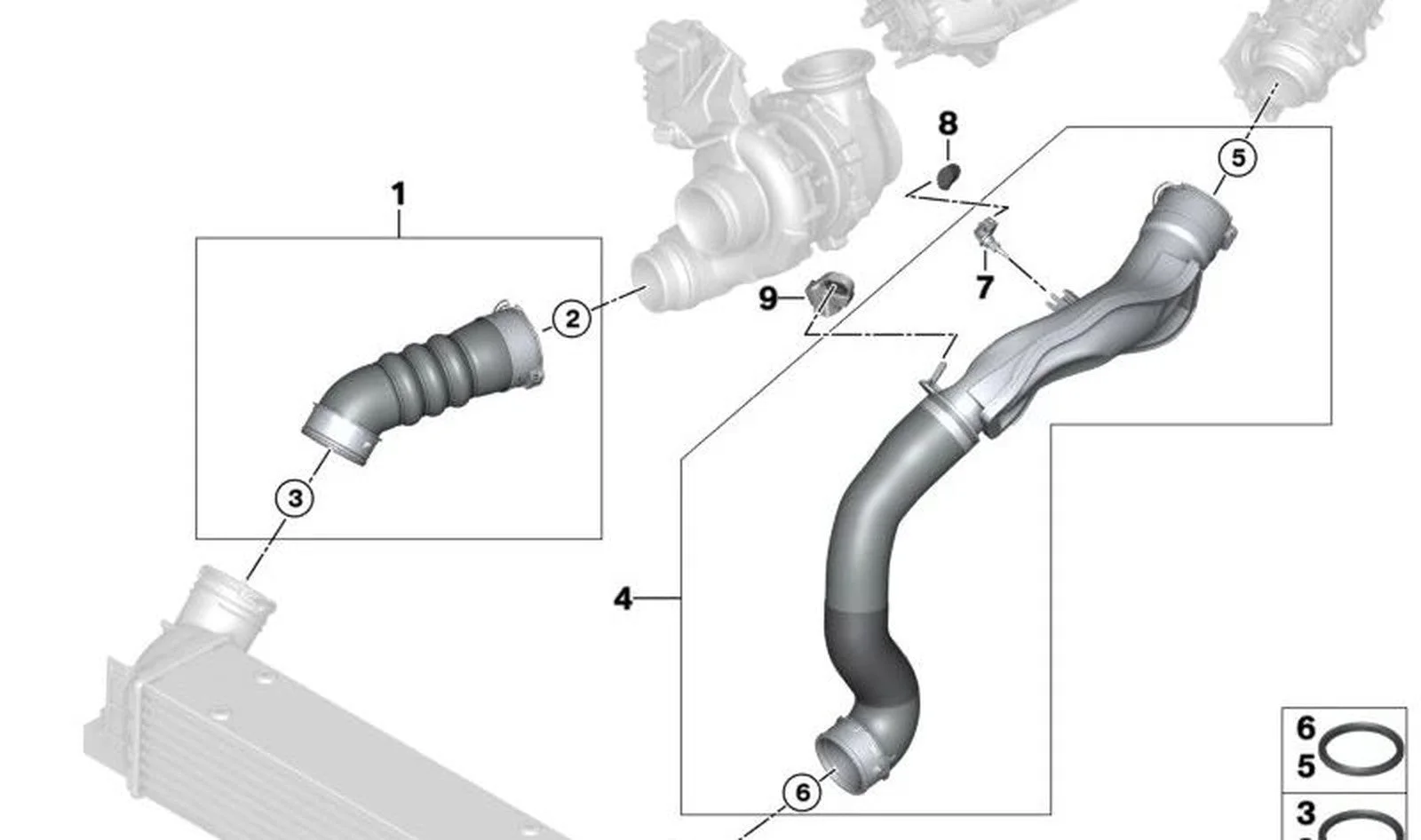BMW F01 F02 F07 F10… N57 Turbo Hortumu 11617800144 BMW GROUP