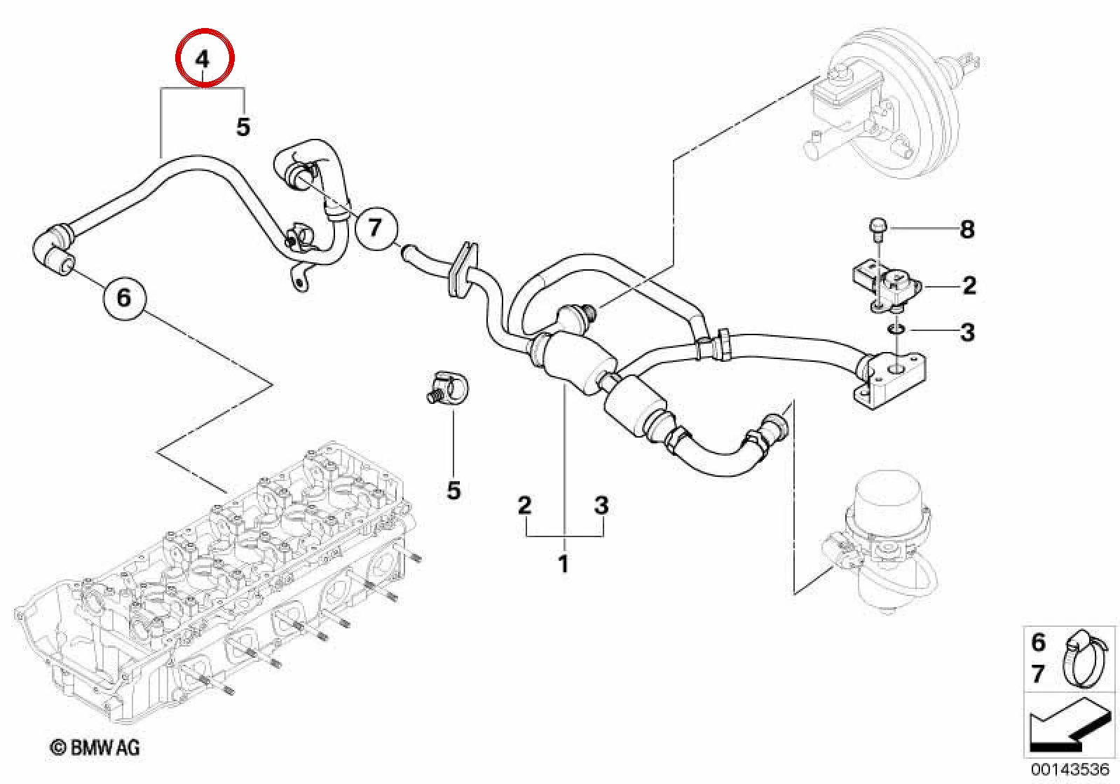 BMW E60 E61 E63 E64 Vakum Borusu 11617839111