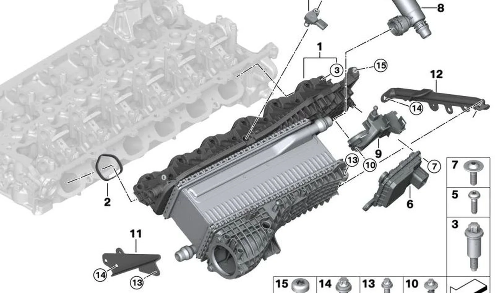 BMW G05 G06 G07 G20… İntercoolerlı Emme Sistemi 11617952861