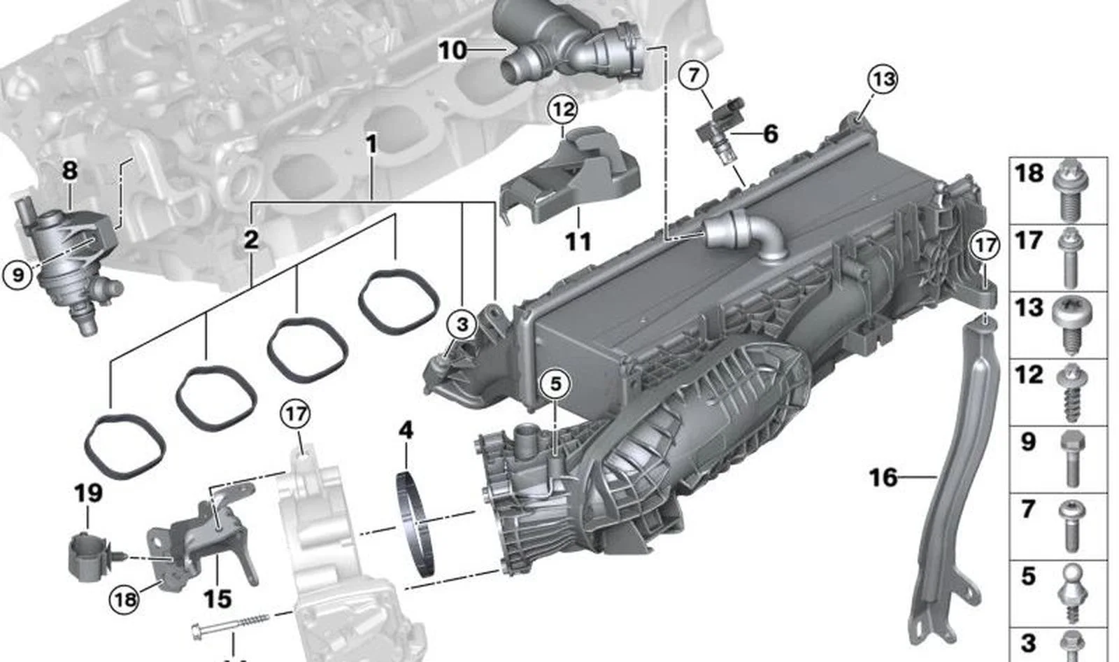 BMW G01 G02 G05 G06… Emme Manifoldu Tutucu Braketi 11617952863