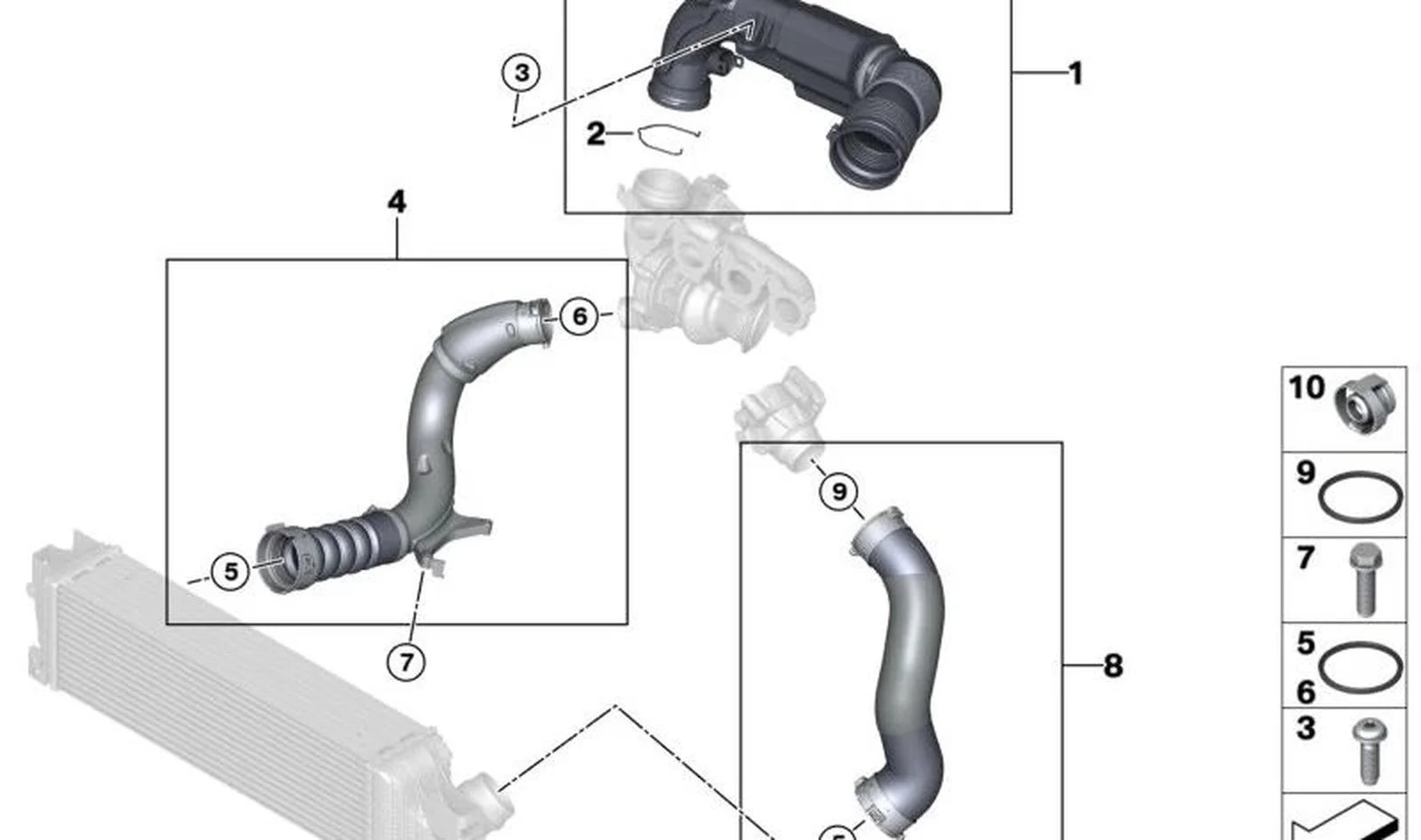 BMW F39 F40 F44 F45… B37 B38 B47… Turbo Hortumu 11618511338 BMW GROUP
