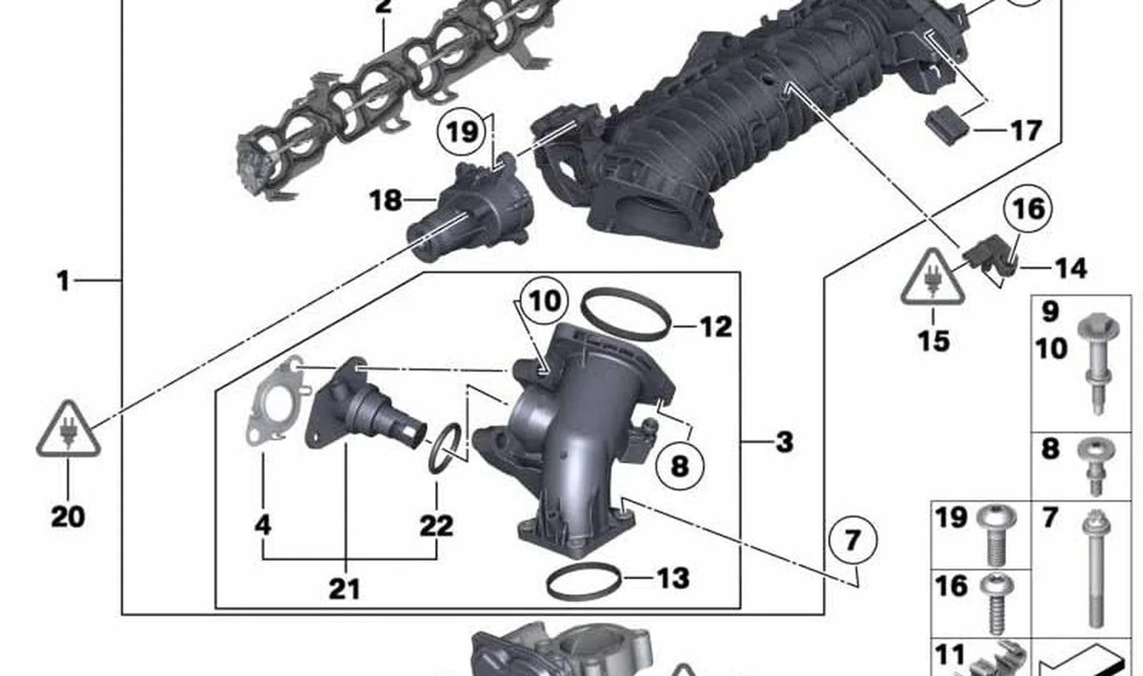 BMW F25 F30 F31 Gaz Kelebekli Emme Kanalı 11618514771