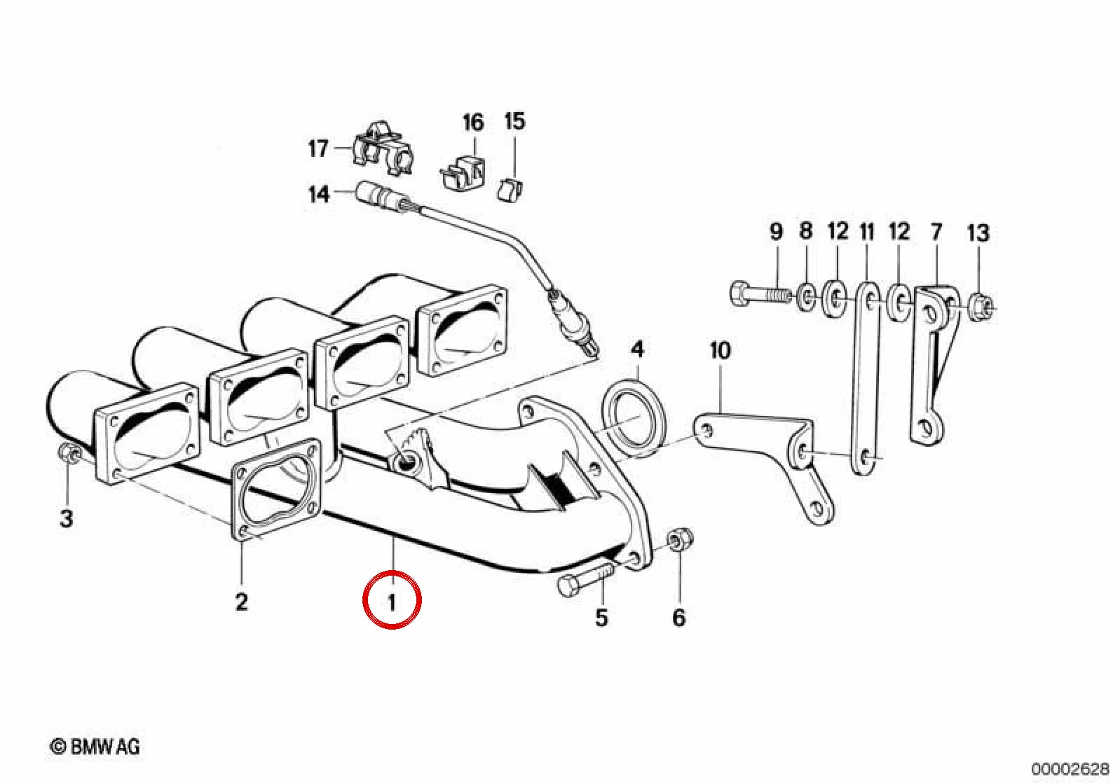 BMW 3 Serisi E30 Egzoz Manifoldu 11621308805
