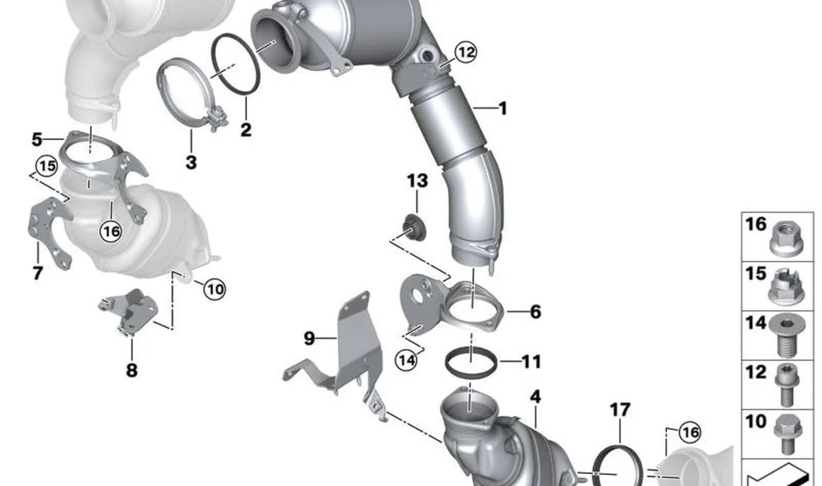 BMW E70 F01 F02 F04… Egzoz Manifoldu Flanşlı Altıgen Somun 11627576992