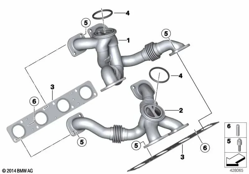 BMW F06 F10 F12 F13… Silindir Egzoz Dirseği 11627849461