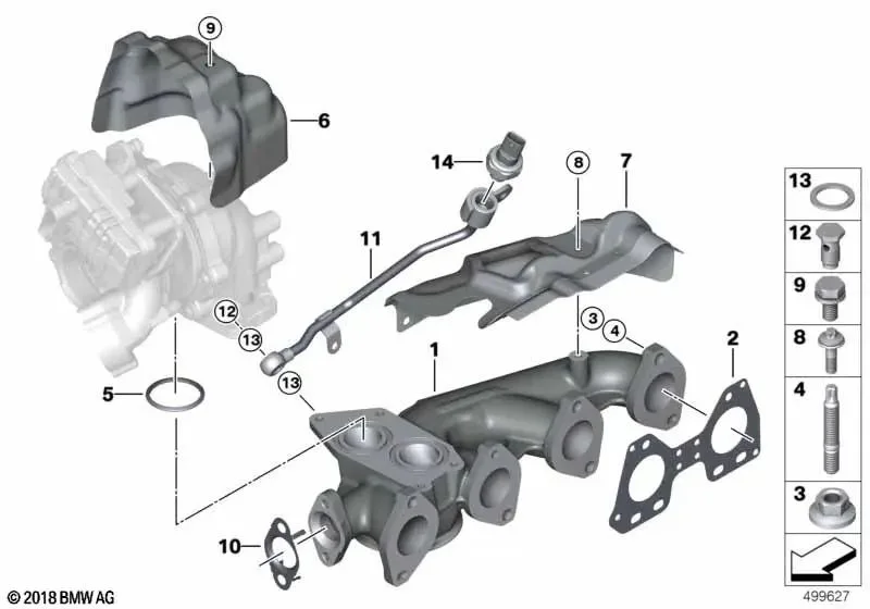 BMW F15 F20 F21 F22… Egzoz Gazı Dirseği 11628514273