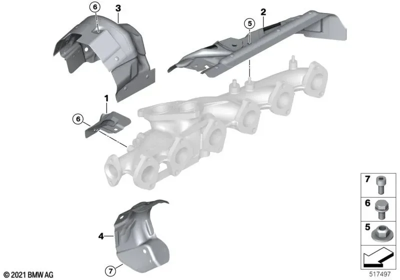 BMW G01 G02 G11 G12… Egzoz Manifoldu Isı Sacı 11628573112