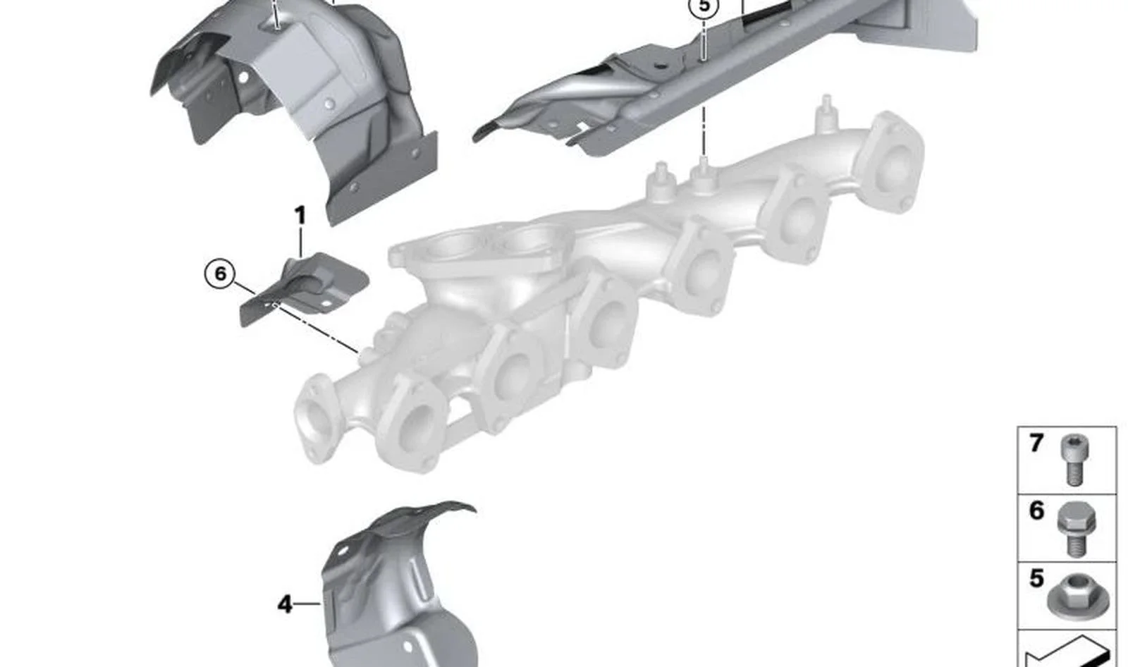 BMW G01 G02 G11 G12… Manifold Isı Koruma Sacı 11628573114