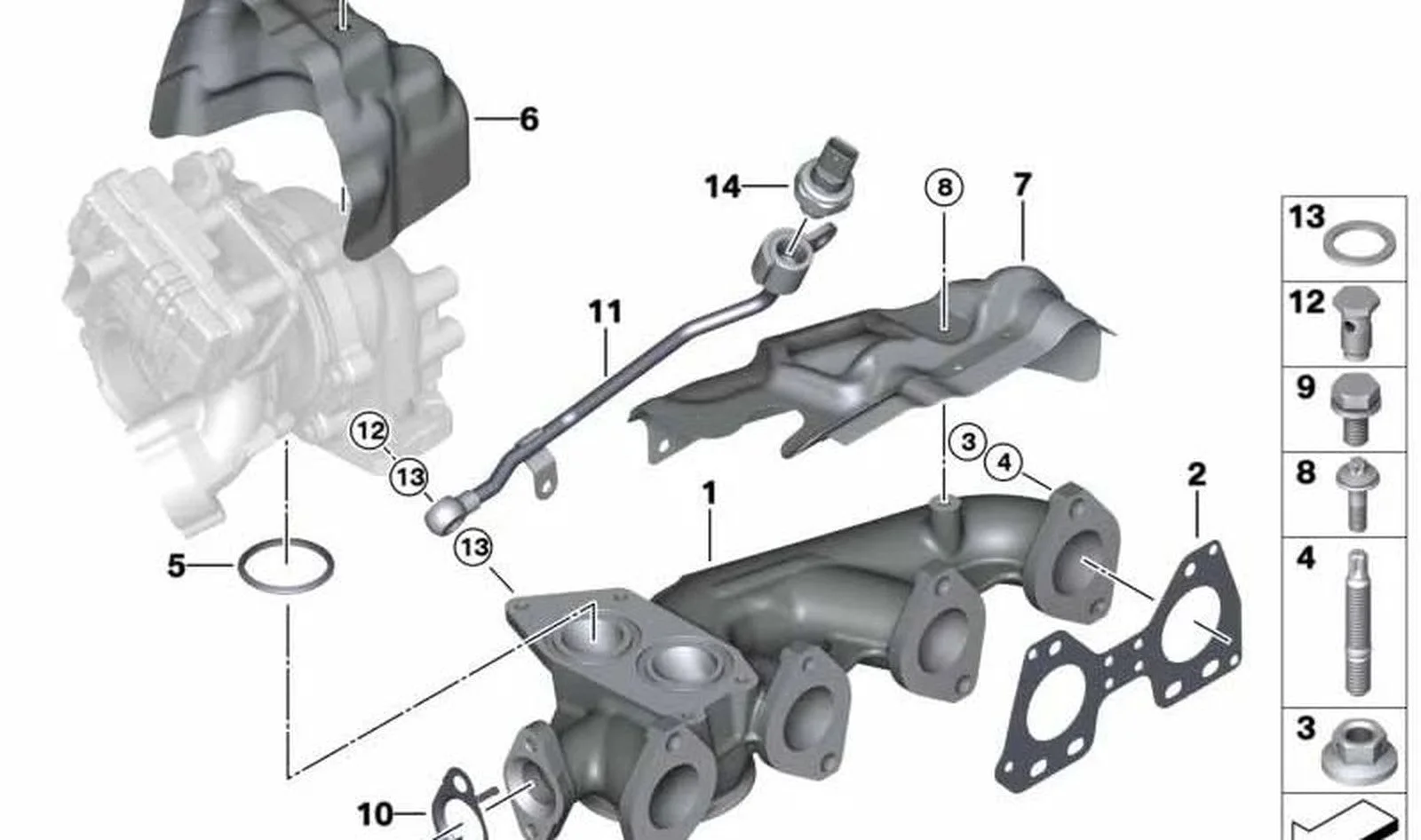 BMW F15 F20 F21 F22… Egzoz Manifoldu Isı Levhası 11628589059