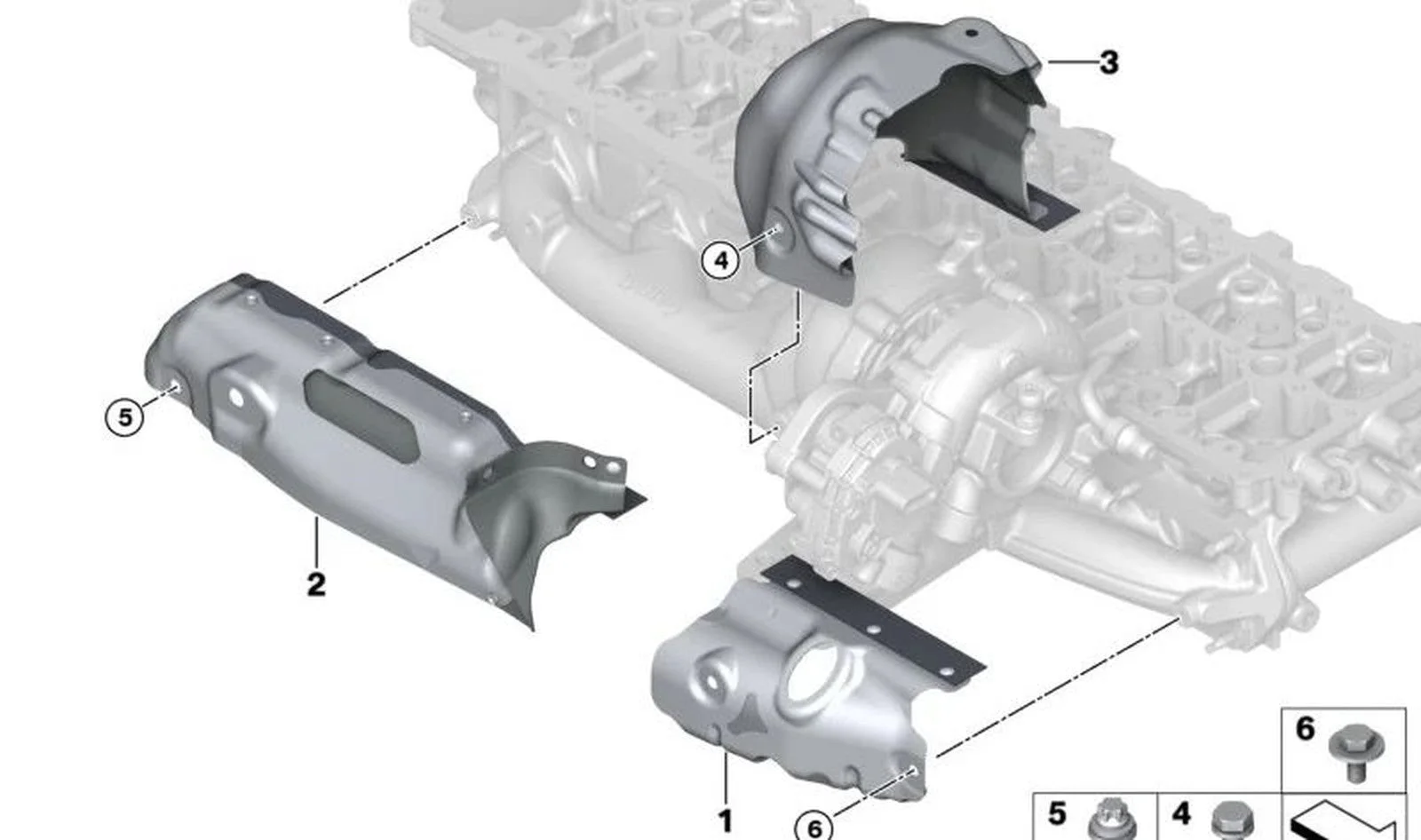 BMW G01 G02 G05 G06… Manifold Isı Koruma Plakası 11628598168