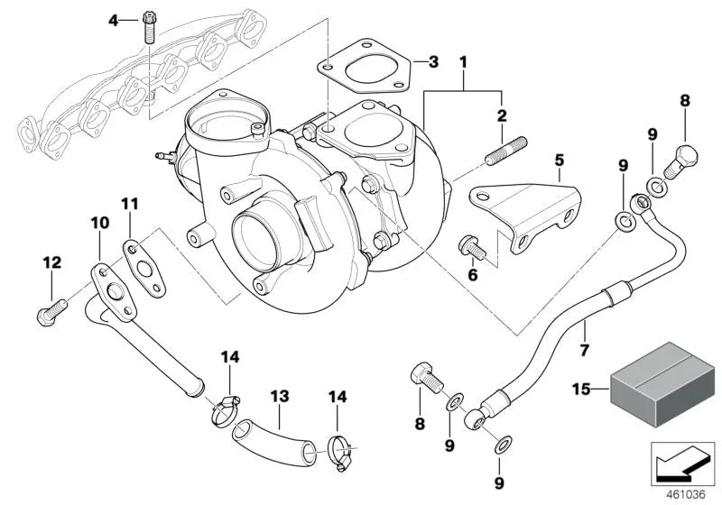 BMW E53 E60 E61 Turbo Montaj Kiti 11652348523