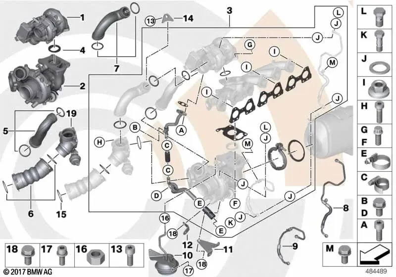 BMW E70 E71 F01 F07… Turbo Montaj Kiti 11652456238