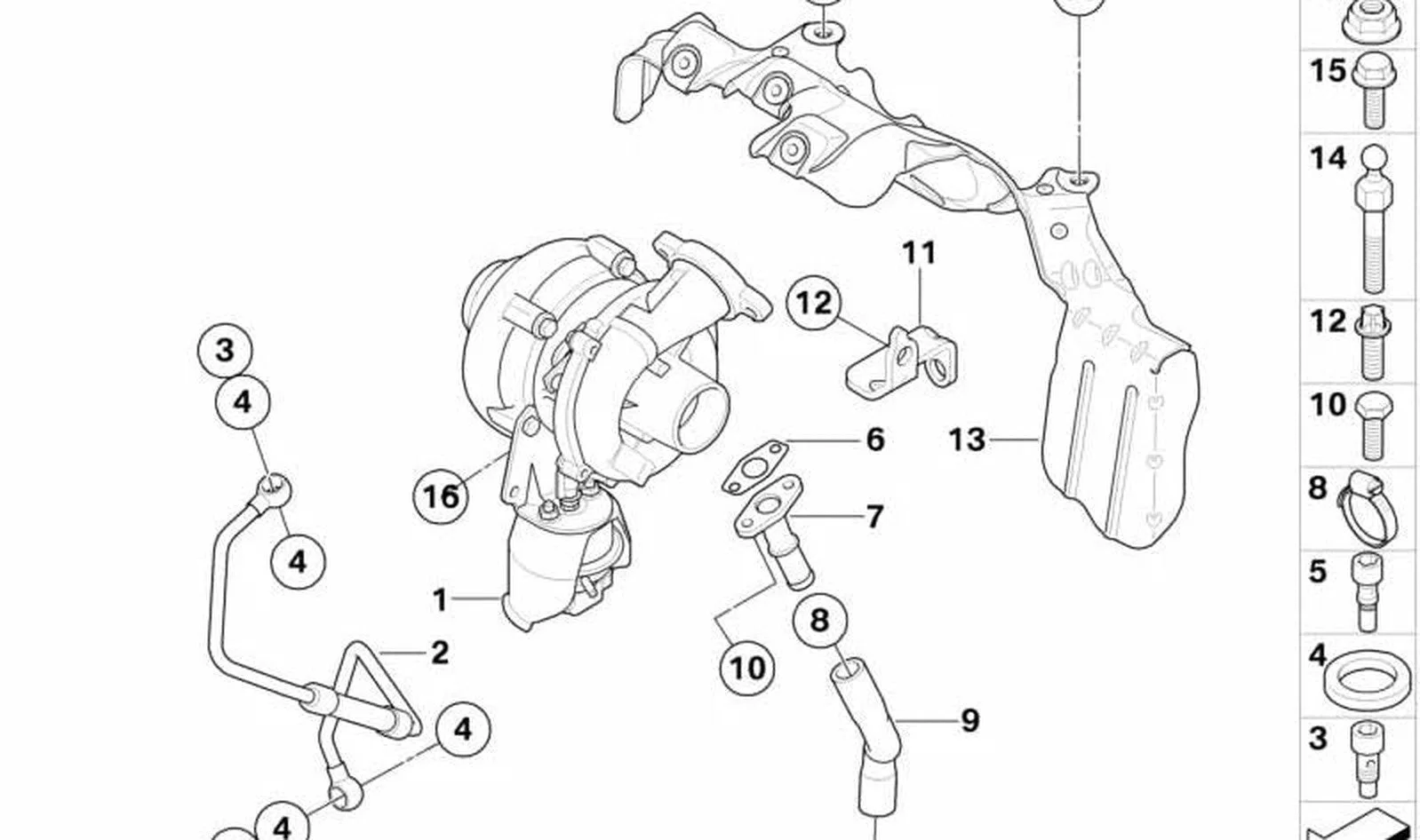 BMW MINI R55 R56 Altıgen Başlı Cıvata M6x16 11657543776