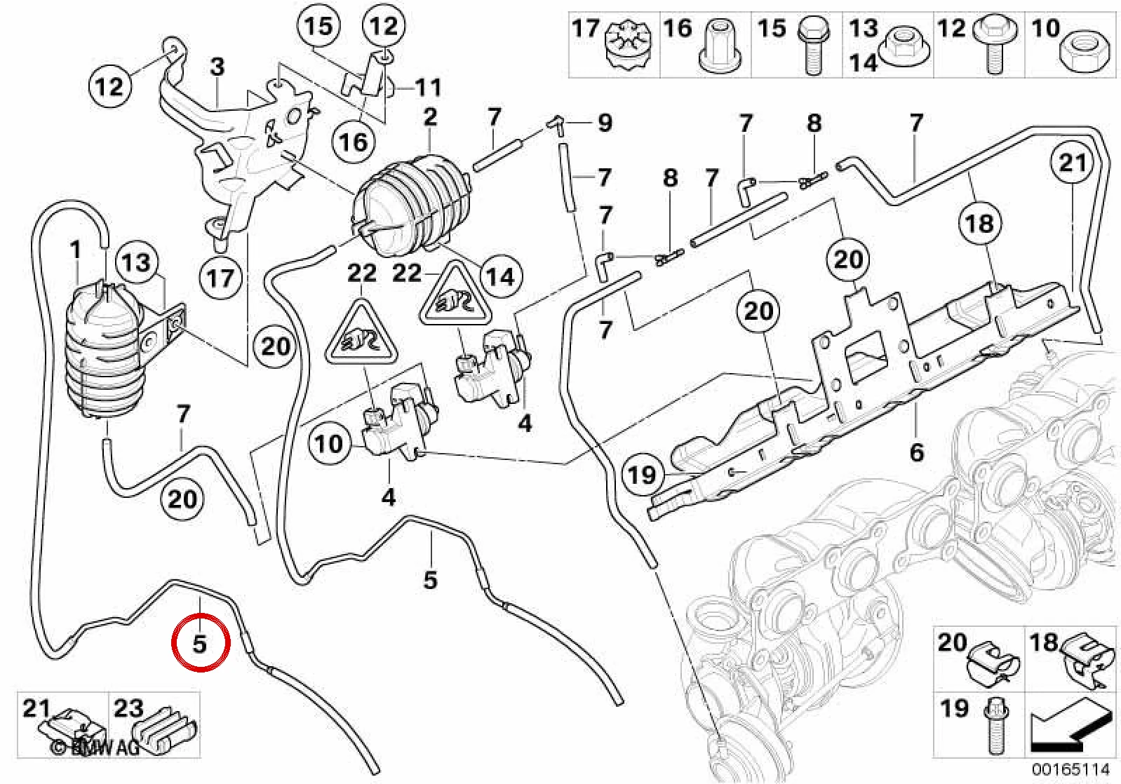 BMW E60 E61 E89 Vakum Borusu 11657565806