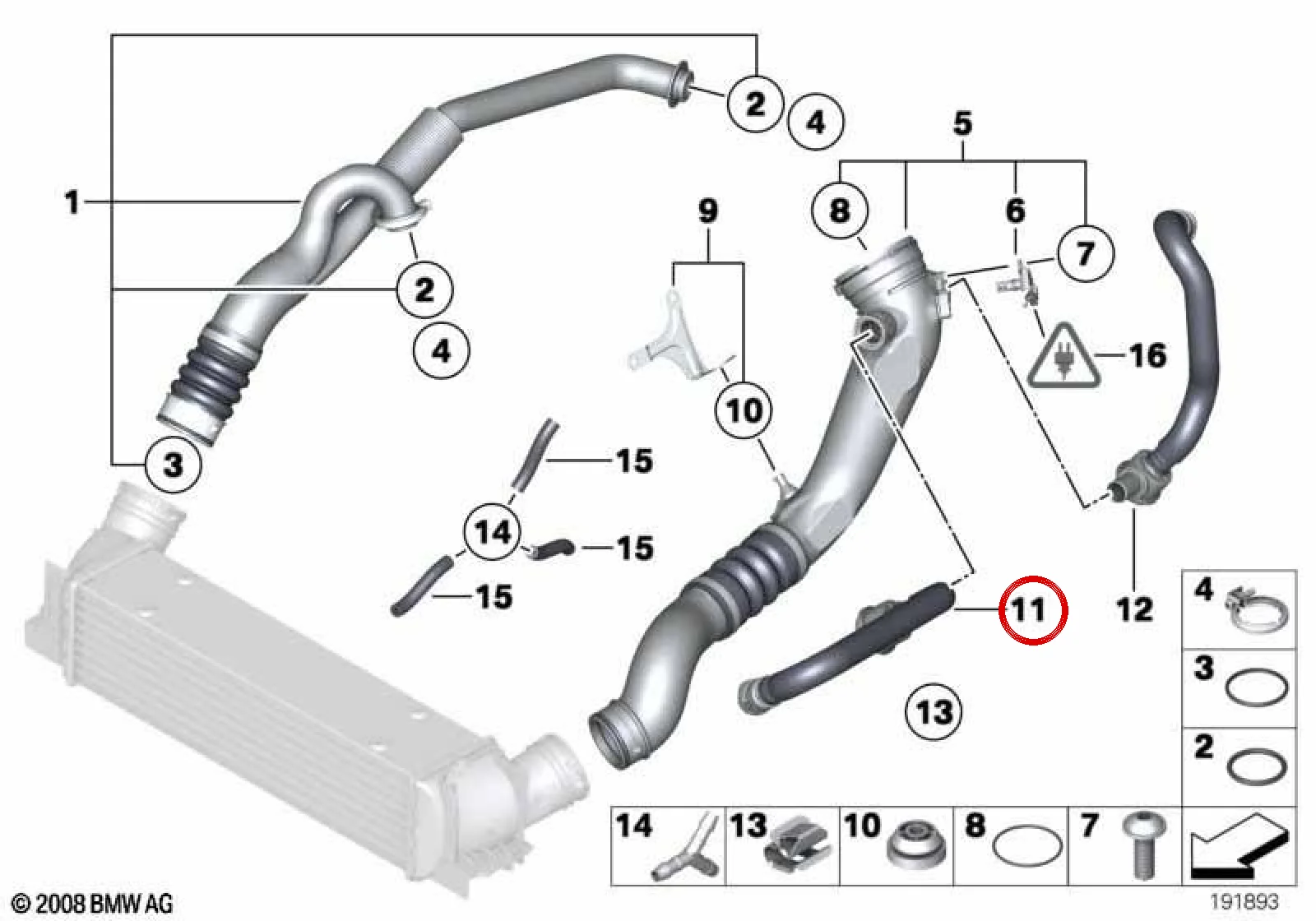 BMW E60 E61 E63 E64… Turbo Hava Geri Dönüş Borusu 11657577231