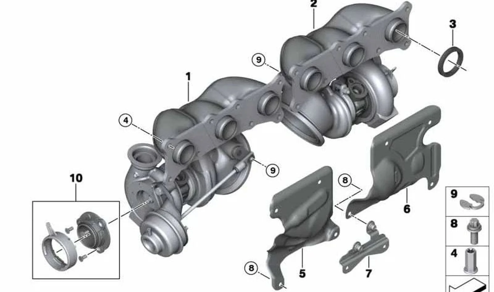BMW E71 F01 F02 Egzoz Manifoldlu Turboşarj 11657593022
