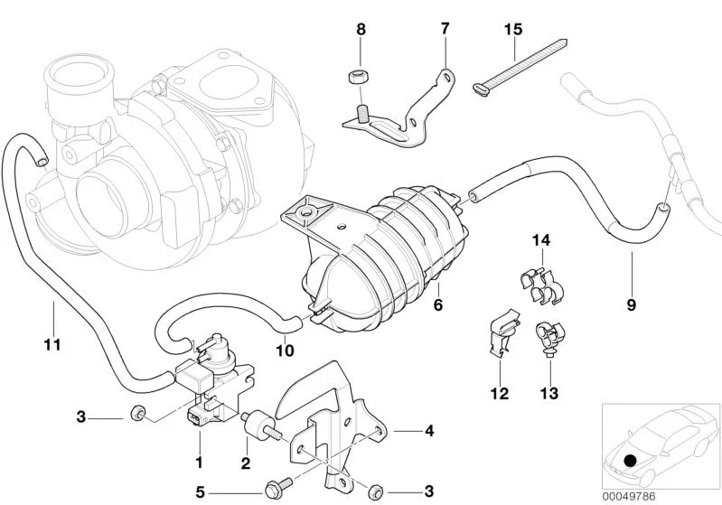BMW E38 E39 E46 E53 Vakum Valfi Braketi 11657786241