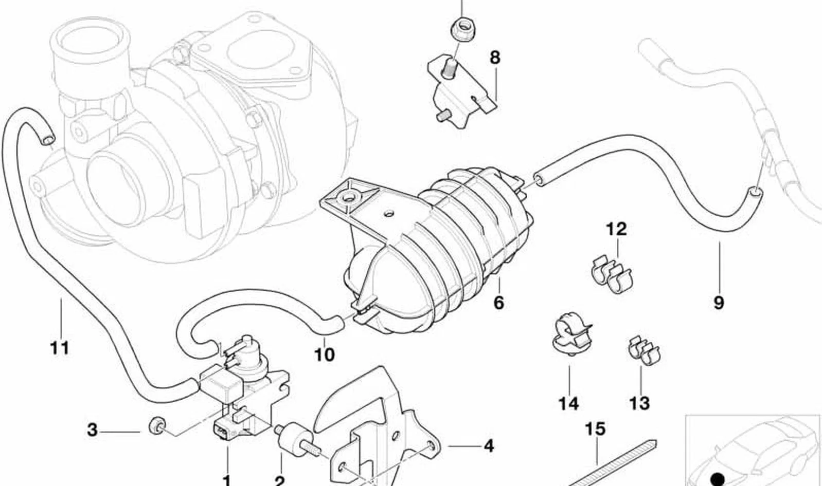 BMW E38 E39 E46 E53 Vakum Valfi Braketi 11657786241