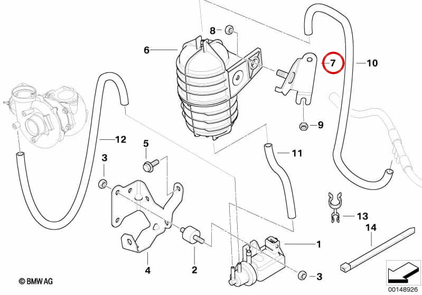 BMW 3 Serisi E46 Vakum Tankı Braketi 11657790329