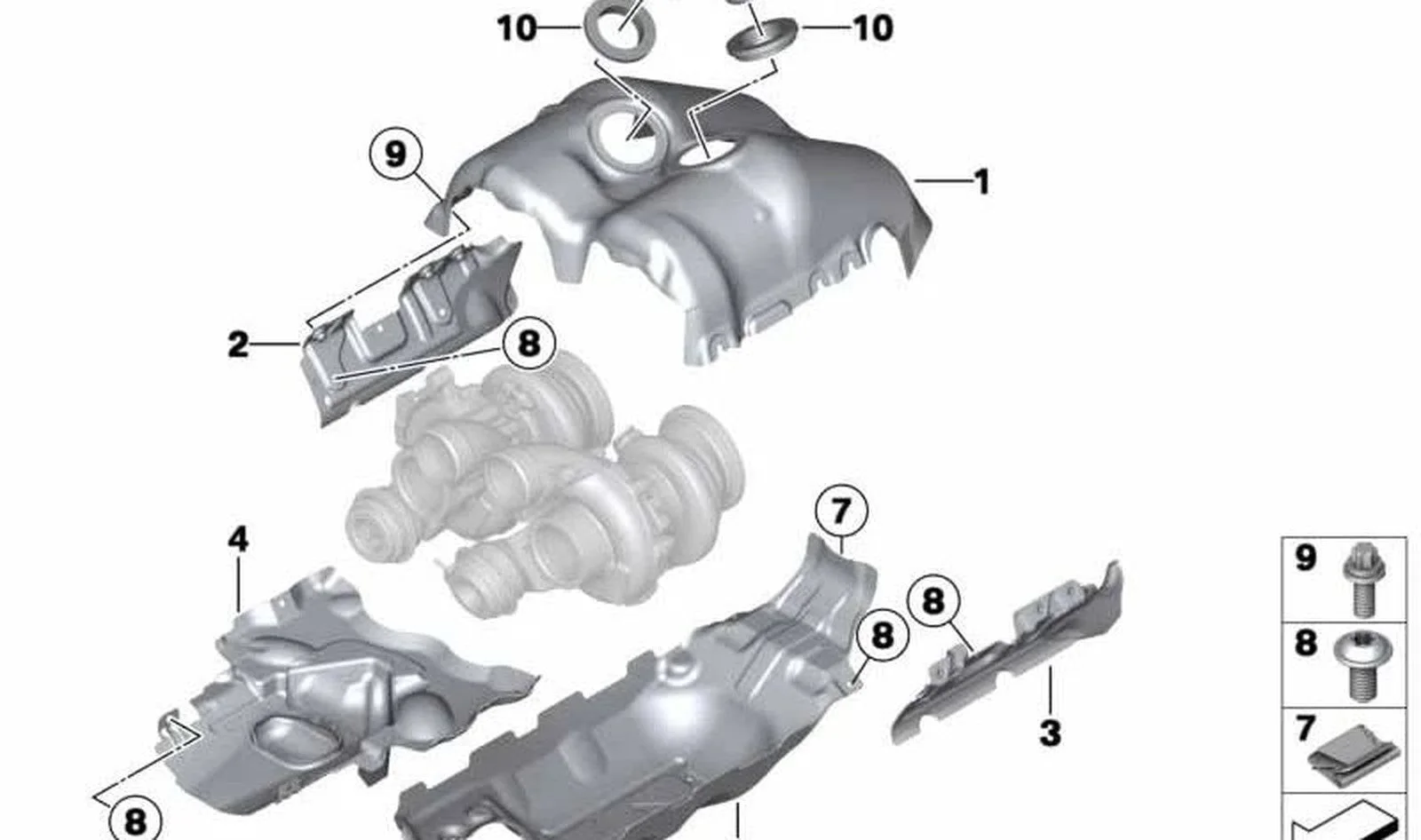 BMW F06 F10 F12 F13… Sağ Isı Kalkanı 11657852159
