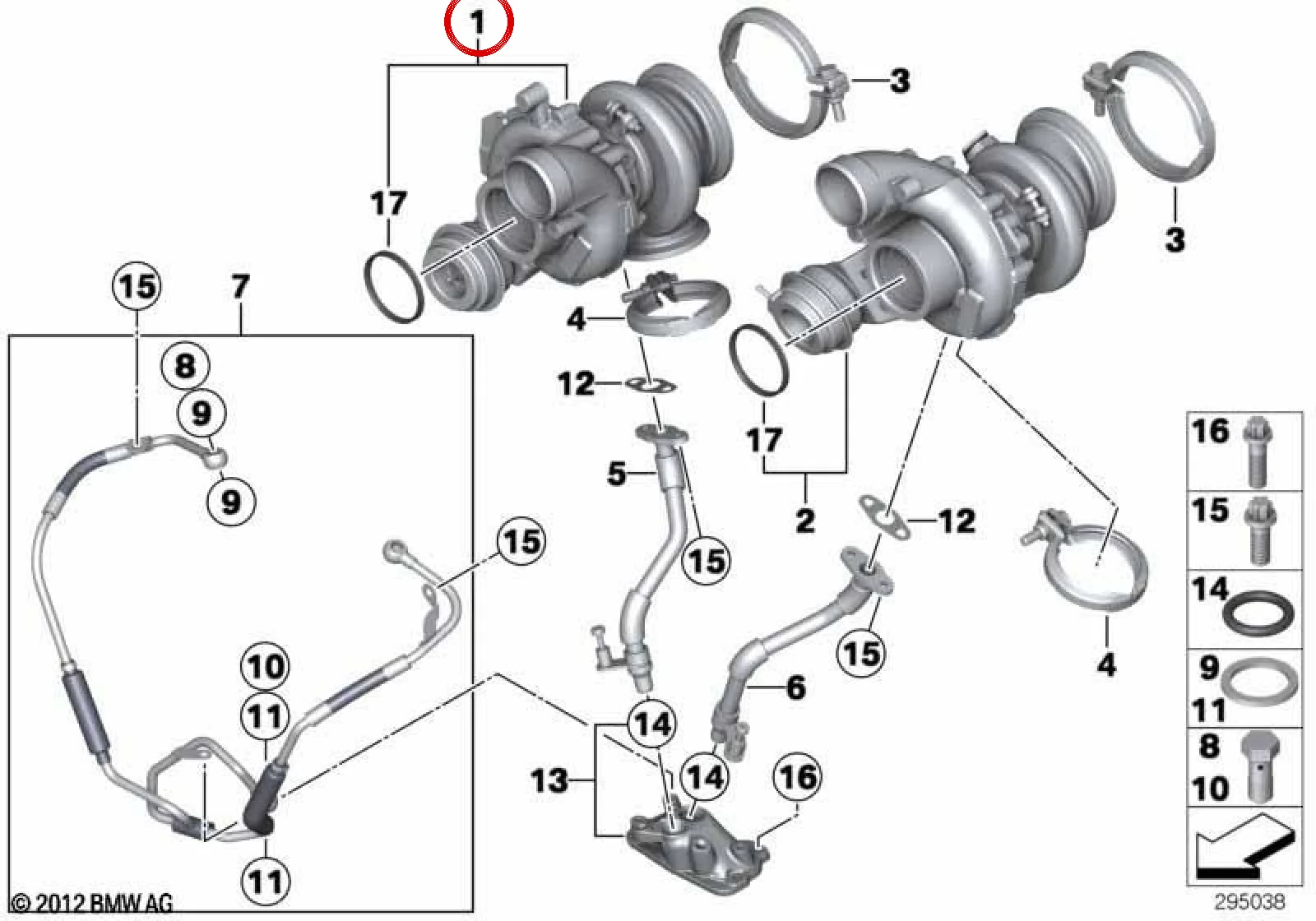 BMW F06 F10 F12 F13 Turboşarj Ünitesi 11657887116