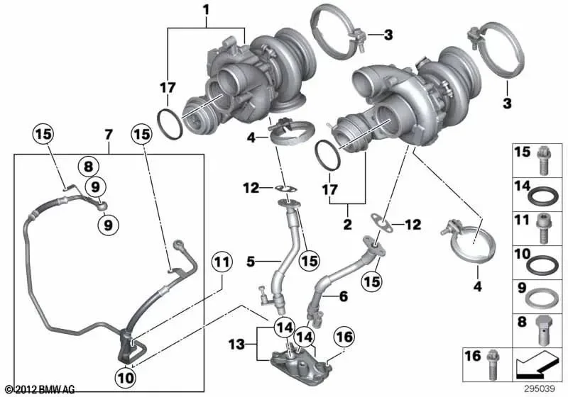 BMW F06 F10 F12 F13 Turboşarj Grubu 11657887117