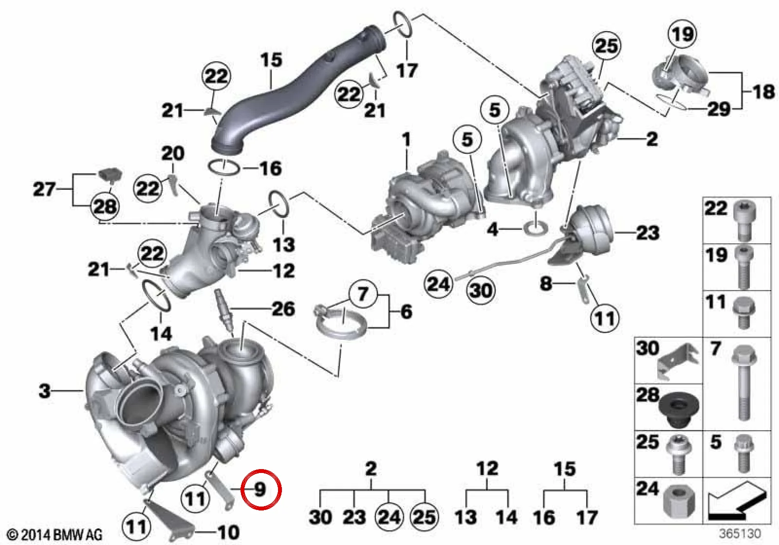 BMW E70 E71 F01 F02… Turbo Takviye Braketi 11658506383