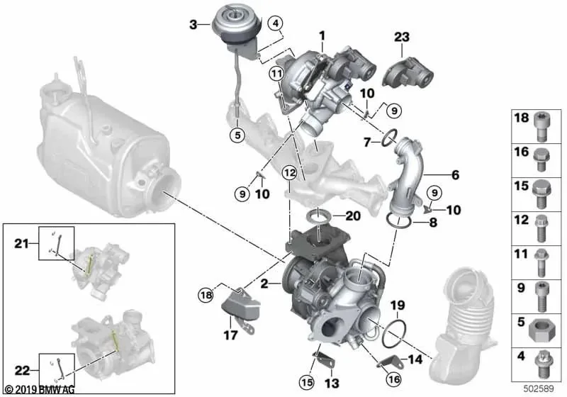 BMW G01 G02 G11 G15… Turbo Destek Braketi 11658570246