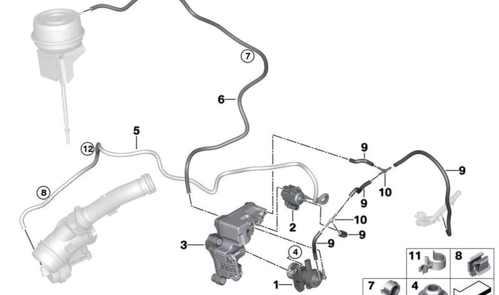 BMW F15 F20 F21 F22… Turbo Vakum Hattı Çift Klipsi 11658593721