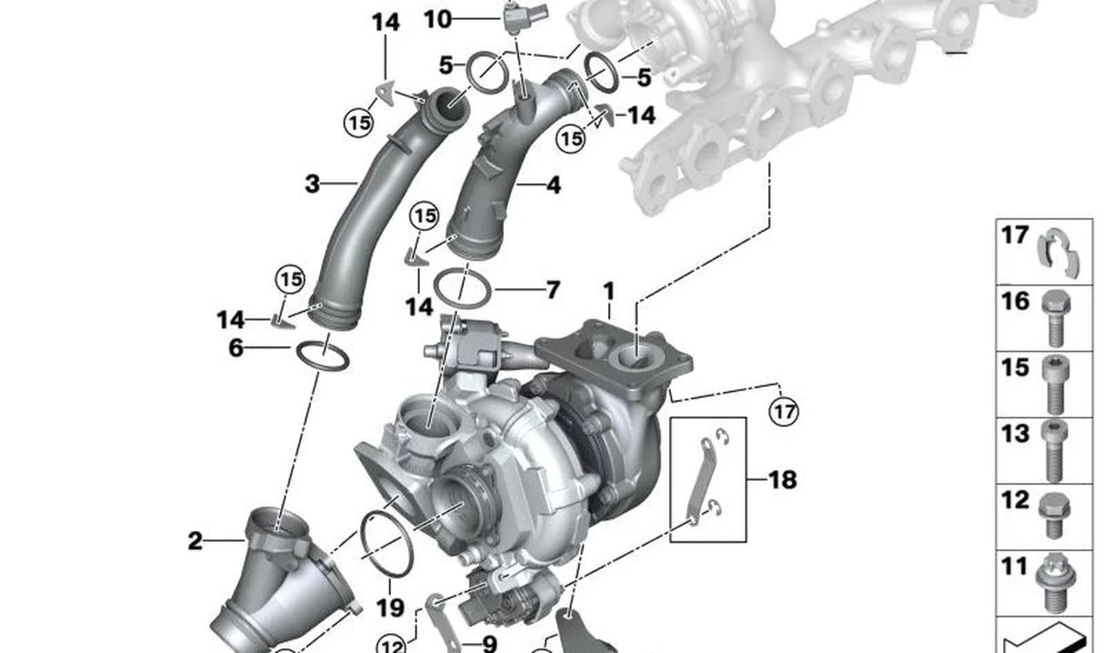 BMW G01 G02 G05 G06… Turbo Destek Braketi 11658596257