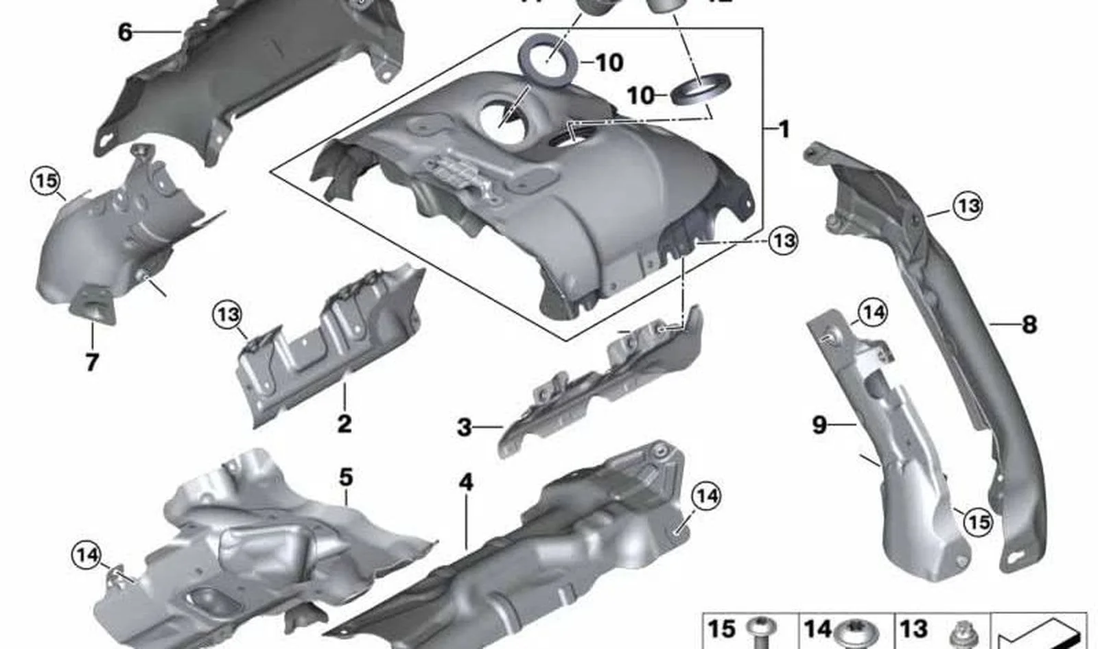 BMW G07 G15 Arka Isı Koruyucu 11658741615