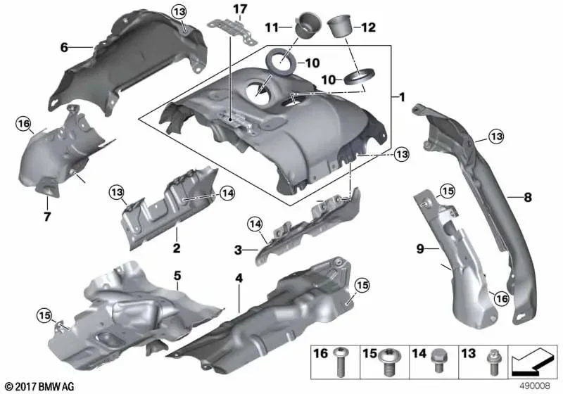 BMW G05 G06 G07 G11… Üst Turbo Egzoz Isı Plakası 11659485060
