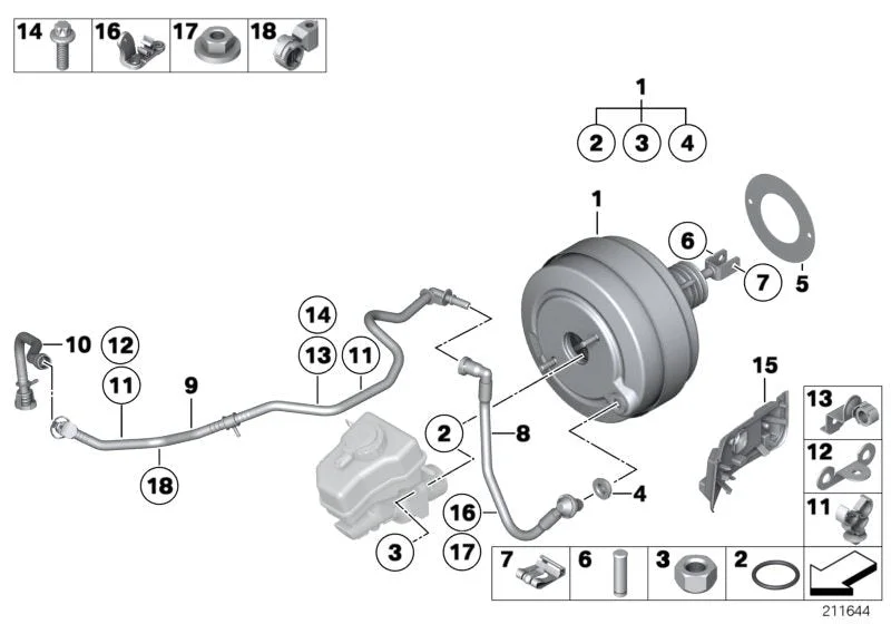 BMW E60 E61 E63 E64… İnce Vakum Borusu 11667556193
