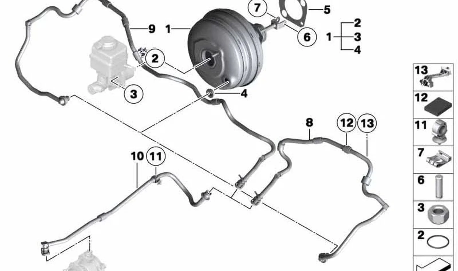 BMW F01 F02 F10 F11… Fren Servosu Vakum Borusu 11667576785