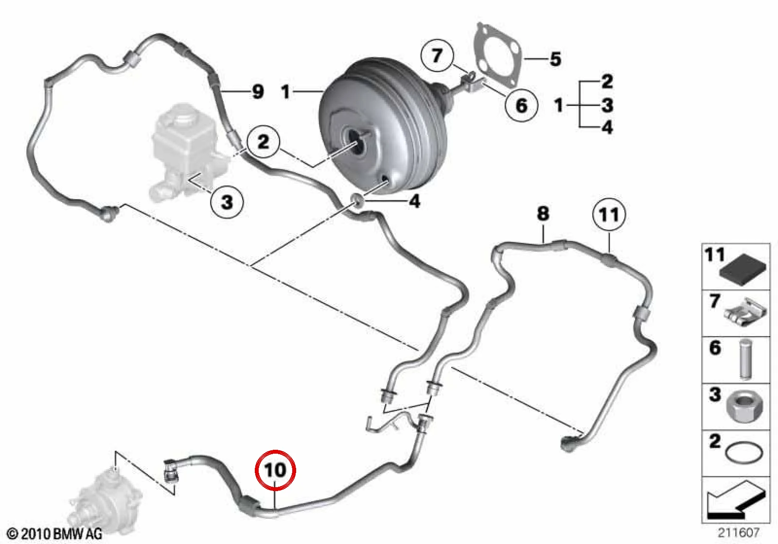 BMW 5 Serisi F10 F11 Emme Sistemi Vakum Borusu 11667584654