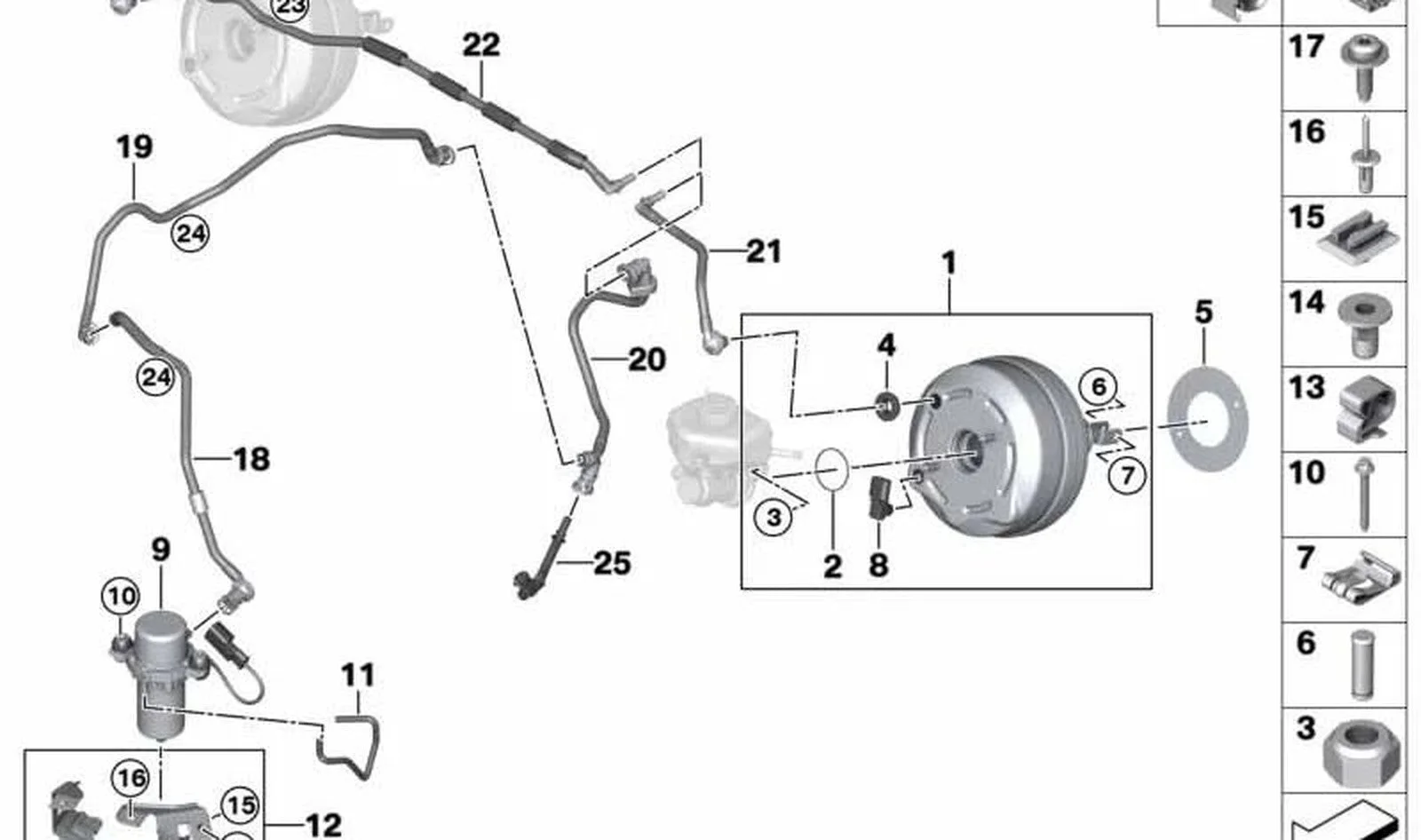 BMW 3 Serisi F30 Servo Fren Vakum Borusu 11668608036