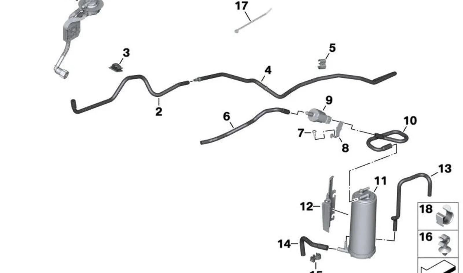 BMW F18 F90 F91 F92… Vakum Hattı Taşıyıcı Braketi 11668608169