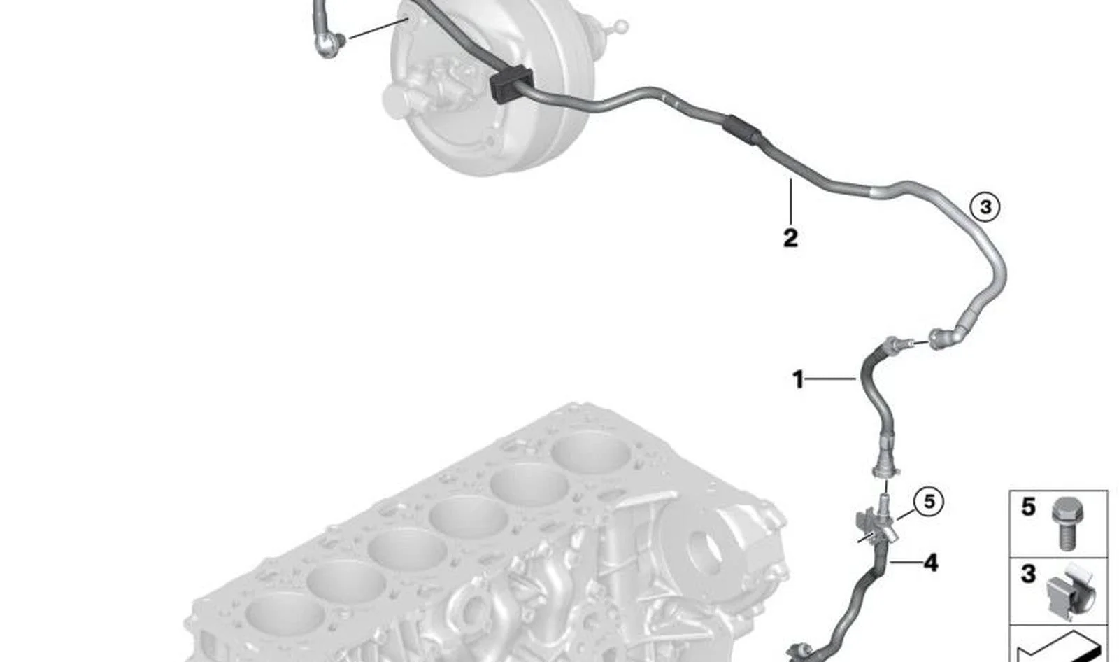 BMW G20 G21 G22 G23… Motor Vakum Borusu 11668664527