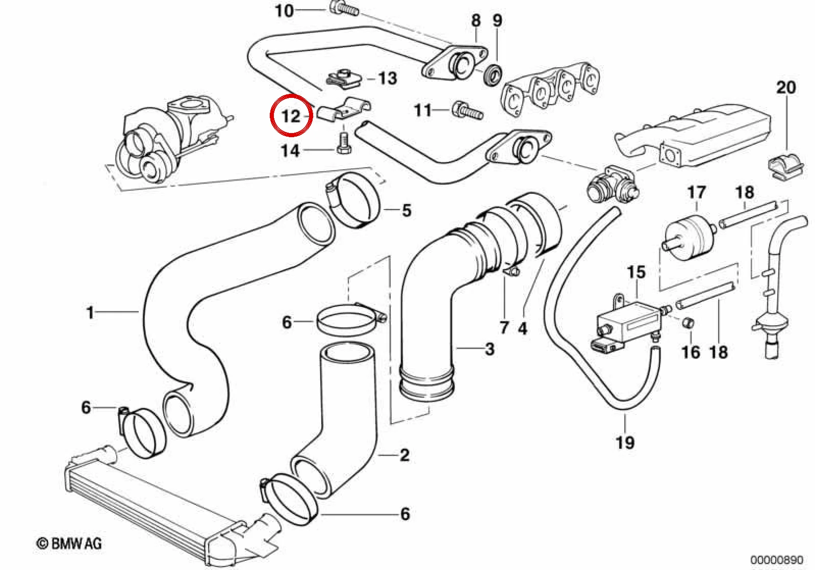 BMW E36 E38 E39 Egzoz Bağlantı Kelepçesi 11712245845